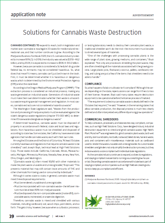 Cannabis Waste Solutions WP